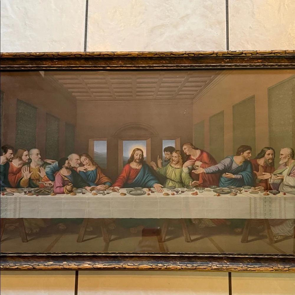 Vintage Framed Last Supper Wall Art - Picture 3 of 7